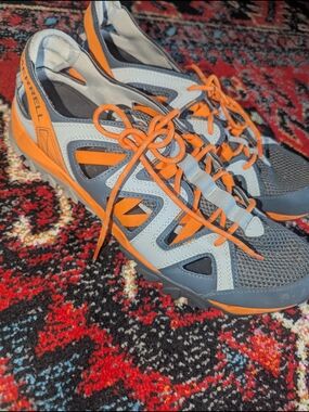 Merrell Men's Gray and Orange Trail Running Shoes